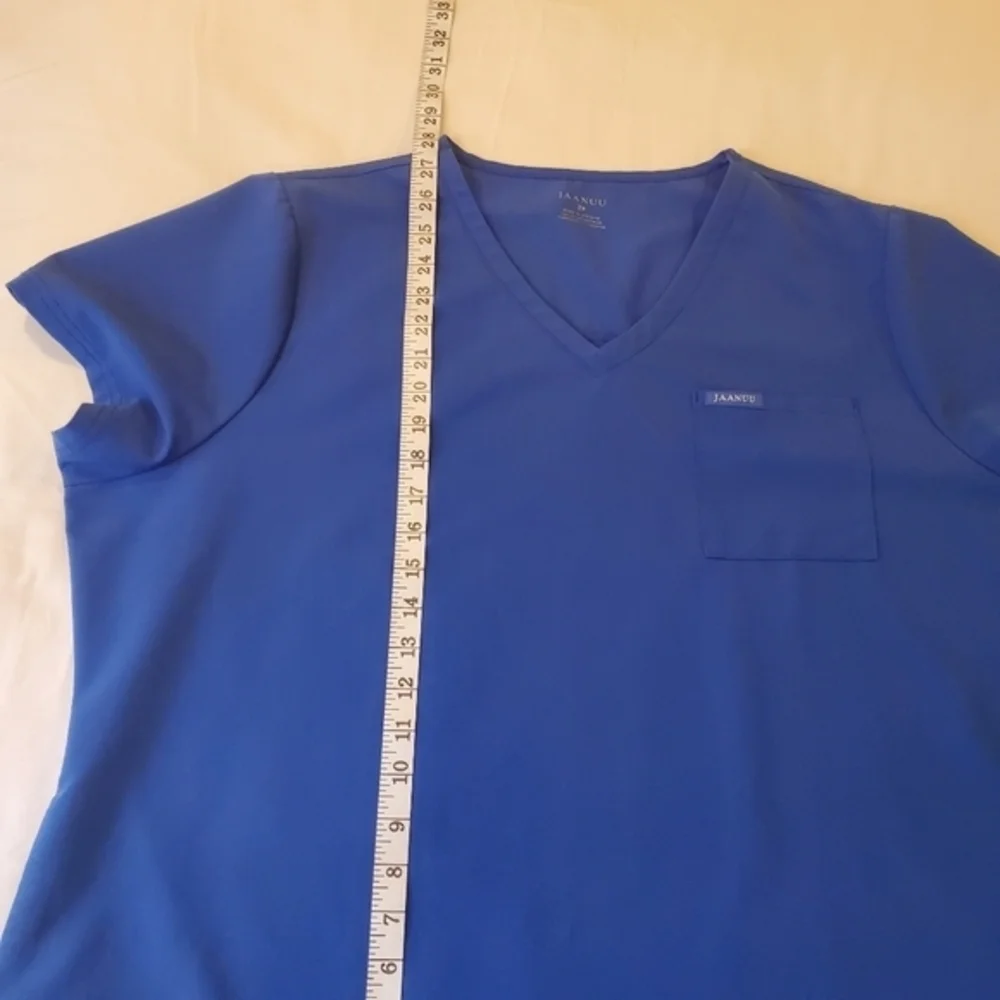 Jaanuu Scrub‎ Top Women's Plus Size 2X Royal Blue V-neck J96181C